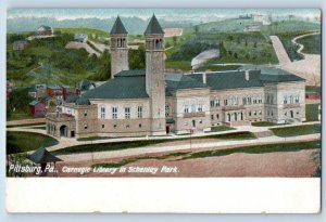 Pittsburg Pennsylvania PA Postcard Carnegie Library Schenley Park c1910 Vintage