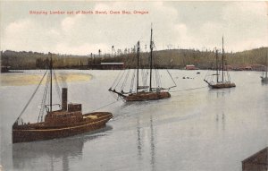 J31/ Coos Bay Oregon Postcard c1910 North Bend Shipping Lumber Ships 323