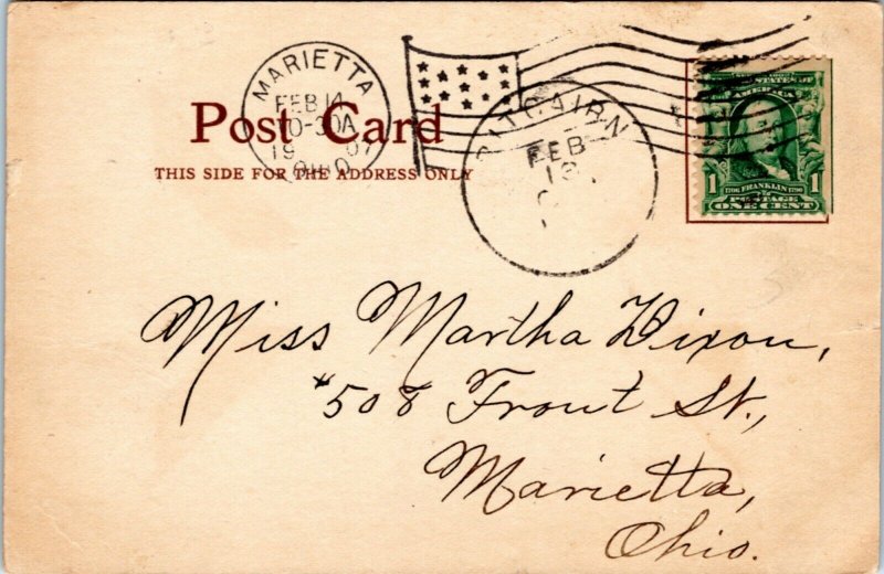 postcard - A Hand-Shake from Pitcairn, PA.