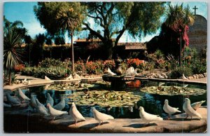 San Juan Capistrano California 1950s Postcard Old Mission Fountain