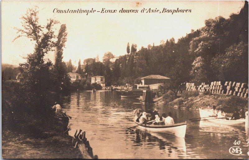 Turkey Istanbul Constantinople Eux Douces d'Asie Boshores RPPC C074