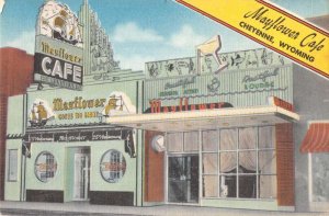Cheyenne Wyoming Mayflower Cafe Exterior Vintage Postcard AA48669