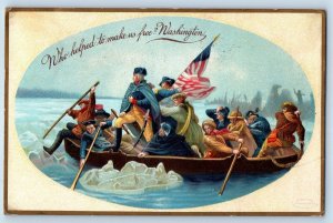 George Washington Postcard Revolutionary War Flag Clapsaddle San Francisco CA
