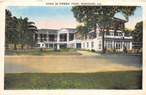 Hammond Louisiana Casa de Fresa Hotel Color Lithograph Vintage Postcard U3434