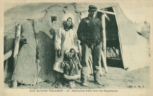 canada, Polar Ice, Eskimo Summer Residence, Inuit (1930s) Mission Postcard