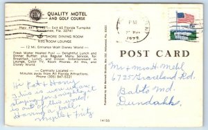 KISSIMMEE, Florida FL ~ Roadside QUALITY MOTEL Golf Course 1972 Postcard