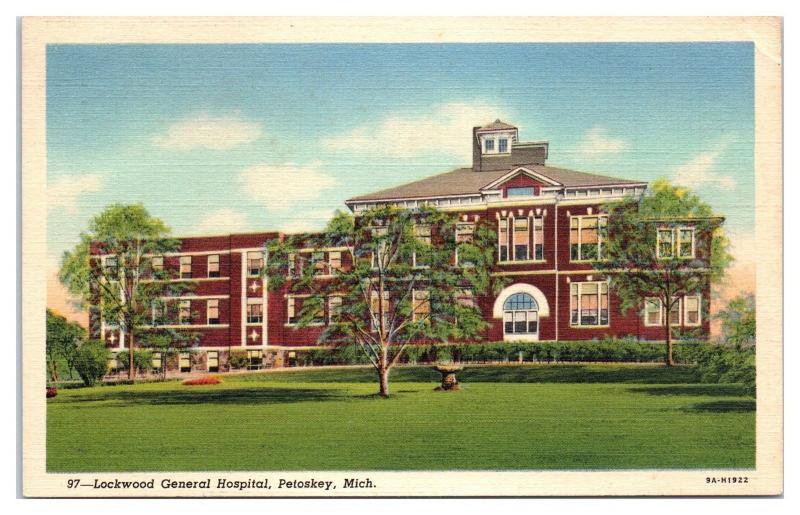 1945 Lockwood General Hospital, Petoskey, MI Postcard