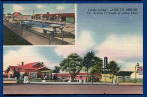 Laurel Lodge Hotel Courts South Beckley roadside motel Dallas Texas postcard