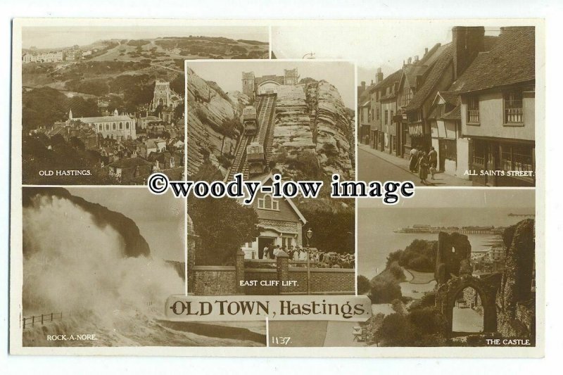 tq1074 - Multiview x 5, of Various Views around the Old Town Hastings - postcard 