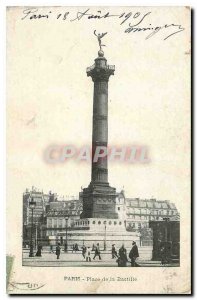 Old Postcard Paris Bastille Square