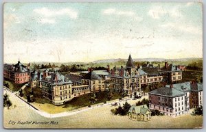 Worcester Massachusetts 1907 Postcard City Hospital