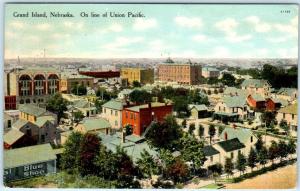 GRAND ISLAND, Nebraska  NE    BIRDSEYE on Line of Union Pacific  c1910s Postcard