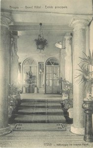 Postcard C-1910 Belgium Grand Hotel Entrance roadside 22-141099