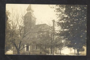 RPPC UTICA OHIO PUBLIC SCHOOL BUILDING 1910 VINTAGE REAL PHOTO POSTCARD