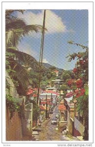 Crystal Gade, Charlotte Amalie, Street Scene, St. Thomas, Virgin Islands, 40-60s