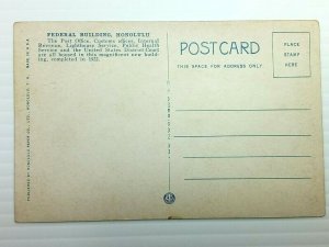 Vintage Postcard Federal Building Honolulu Hawaii Post, IRS & Customs Office