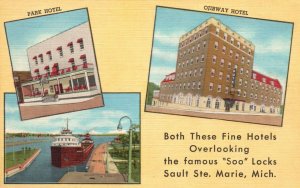 Vintage Postcard Park Hotel Ojibway Hotel Fine Hotels Sault Ste. Marie Michigan