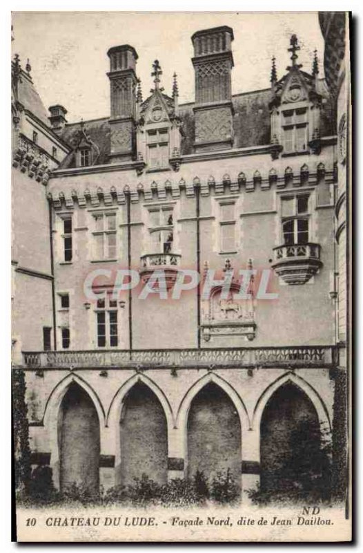 Old Postcard Chateau du Lude North Facade said Jean Daillou