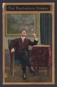 UNITED STATES, Vintage postcard, The Bachelor's Dream