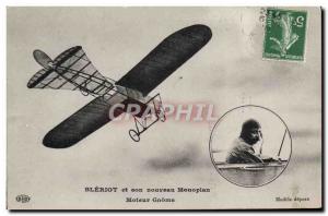 Old Postcard Jet Aviation Bleriot monoplane and its new engine Gnome