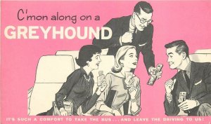 Postcard 1950s Greyhound Bus Advertising artist impression TP24-2878