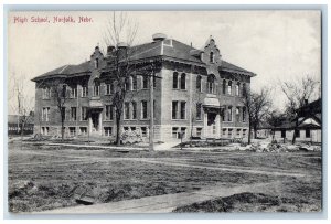 Norfolk Nebraska NE Postcard High School Building Campus c1910s Unposted Antique