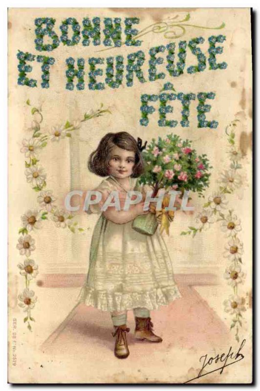 Postcard Fantasy Flowers Old Child