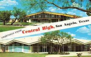 San Angelo TX Central High School Duo View Postcard