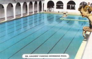 DR. AALDER'S HOT SPRINGS Swimming Pool CALISTOGA California 1950s Rare Postcard