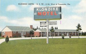 Postcard 1940s Pensacola Florida Klondike Motel occupation roadside 24-6380