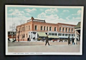 Mint Vintage Lamar Colorado First National Bank Circa 1920s Postcard