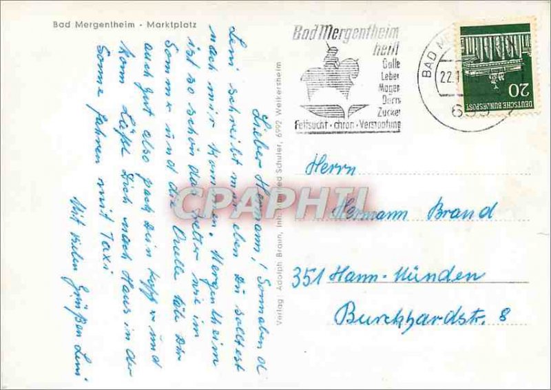 Modern Postcard Bad Mergentheim Marktplatz