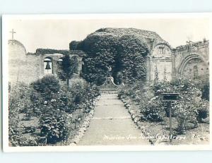 Pre-1950 rppc GARDEN AT MISSION San Juan Capistrano California CA HM3655