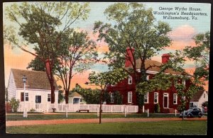 Vintage Postcard 1940 Geroge Wythe House, Williamsburg, Virginia (VA)