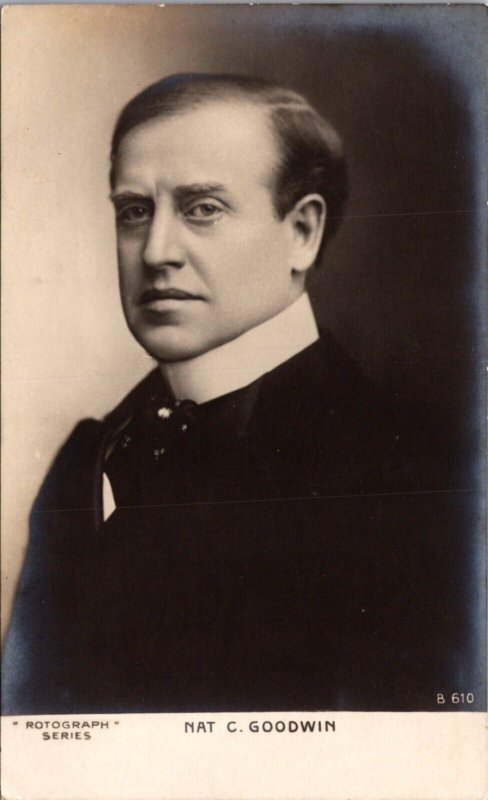 Real Photo Postcard Portrait of Actor Nathaniel Carl Nat Goodwin