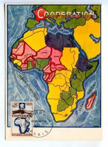 419945 FRANCE 1964 year AFRICA MAP Colony Operation First Day maximum card