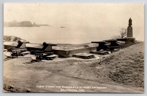 Baltimore MD RPPC View From The Ramparts At Fort McHenry Postcard V26