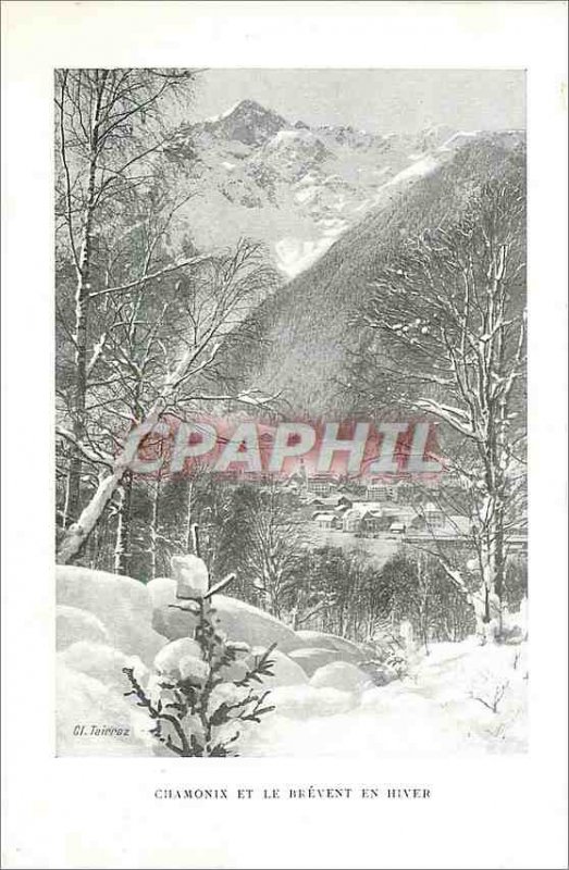 Old Postcard Chamonix and the Brevent winter