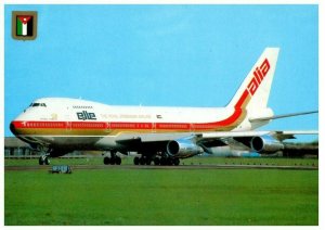 ALIA The Royal Jordanian Airline Boeing 747 Airplane Postcard