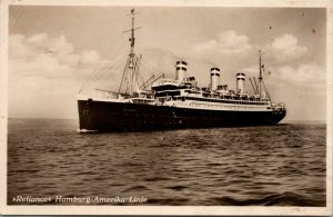 Reliance Hamburg-Amerika Linie - 1929 Real Photo RPPC SHIP BOAT Postcard 