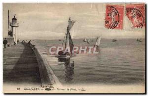 Postcard Old Honfleur Rentree of Fishing Boat