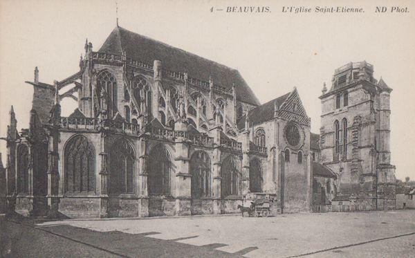 Beauvais L'Eglise Saint Etienne Church Antique French Postcard