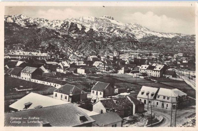 Cetinje Montenegro Lovtschen Birds Eye View Real Photo Antique Postcard J61143