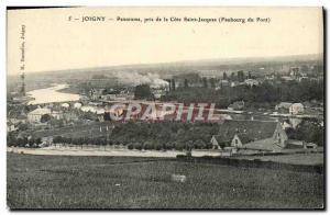 Old Postcard Panorama Taken From Joigny La Cote Saint Jacques Faubourg Bridge