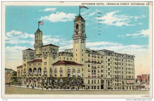 Exterior, Jefferson Hotel,Franklin Street, Richmond,Virginia,PU-00-10s