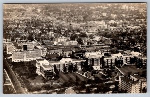 Henry Ford Hospital Detroit Michigan, Vintage Real Photo Aerial View Postcard RP