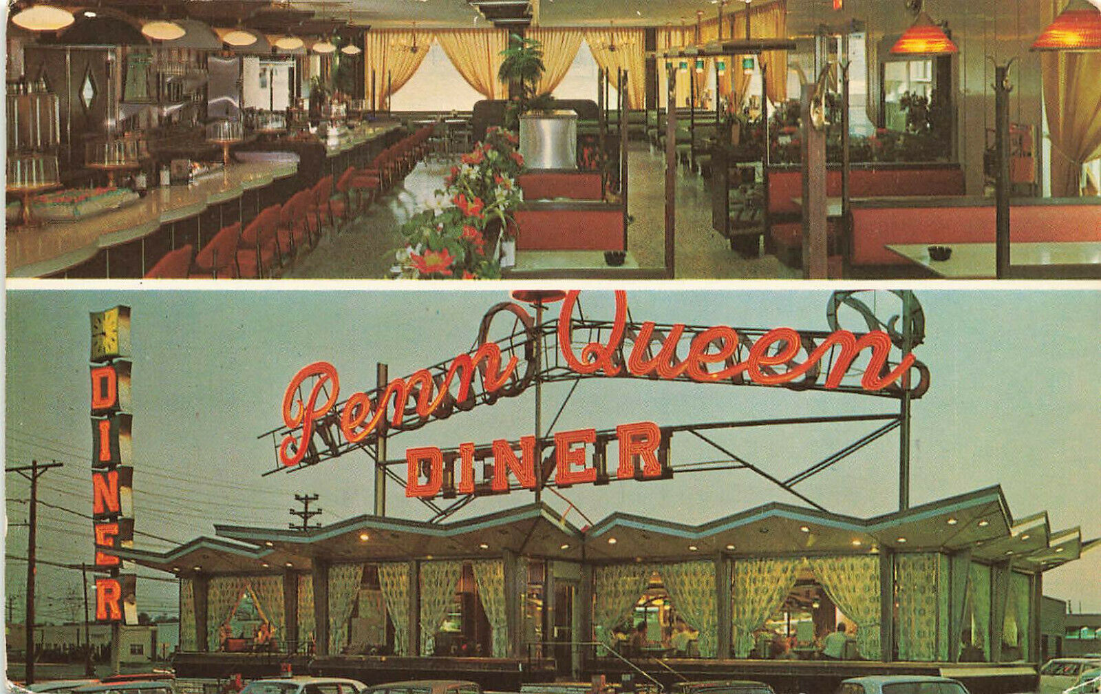 Pennsauken NJ Penn Queen Diner Interior Exterior On Route 130 Duo View