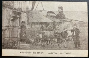 Mint France RPPC Real Picture Postcard Military Aviation Bron Souvenir