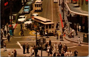 Vtg Powell and Market Street Cable Car San Francisco California CA Postcard