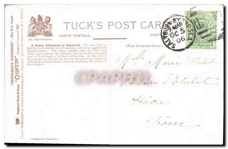 Old Postcard A Sunny Afternoon at Runswick Yorkshire